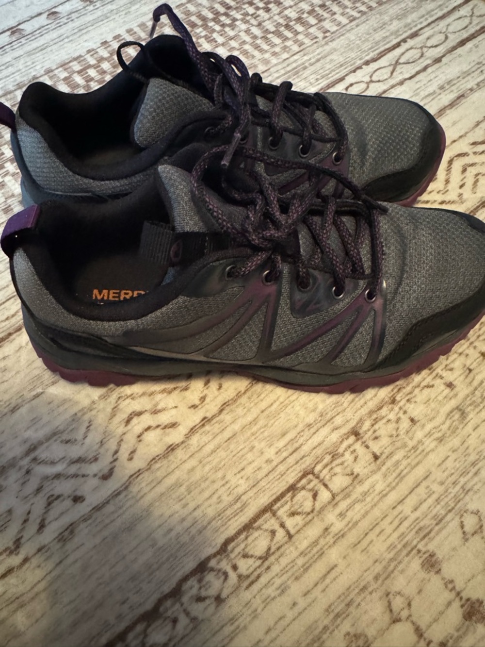 Merrell Gray and Purple Trail Shoes